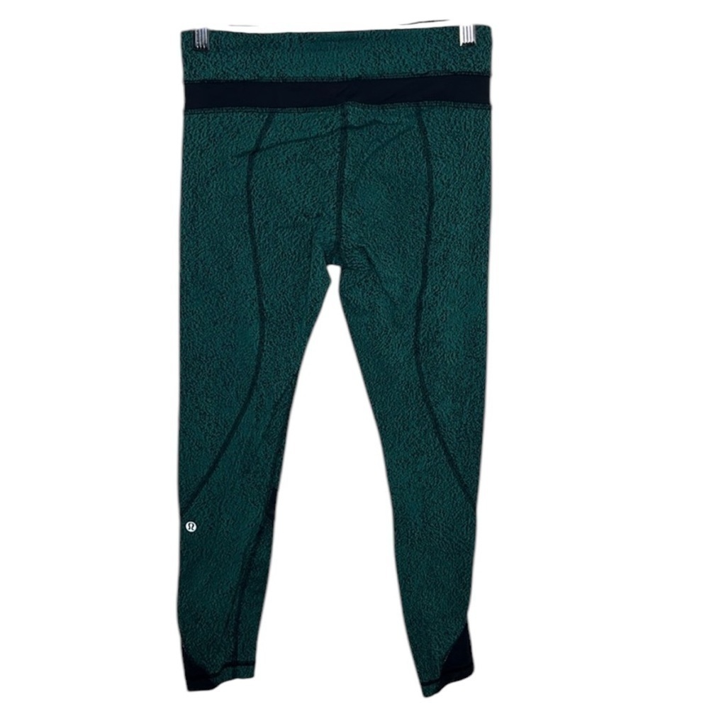 Lululemon Inspire Tight Power Luxtreme Spray Jacquard Green Leggings Women Sz 4 - Picture 3 of 5